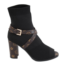 Černá otevřená špička vysoké podpatky NS183 černá černý