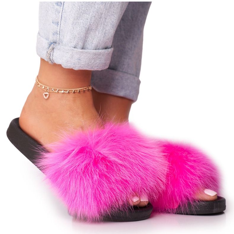 PS1 Dámské pantofle s kožešinou Belmondo fuchsie růžový PS1 Dámské pantofle s kožešinou Belmondo fuchsie růžový
