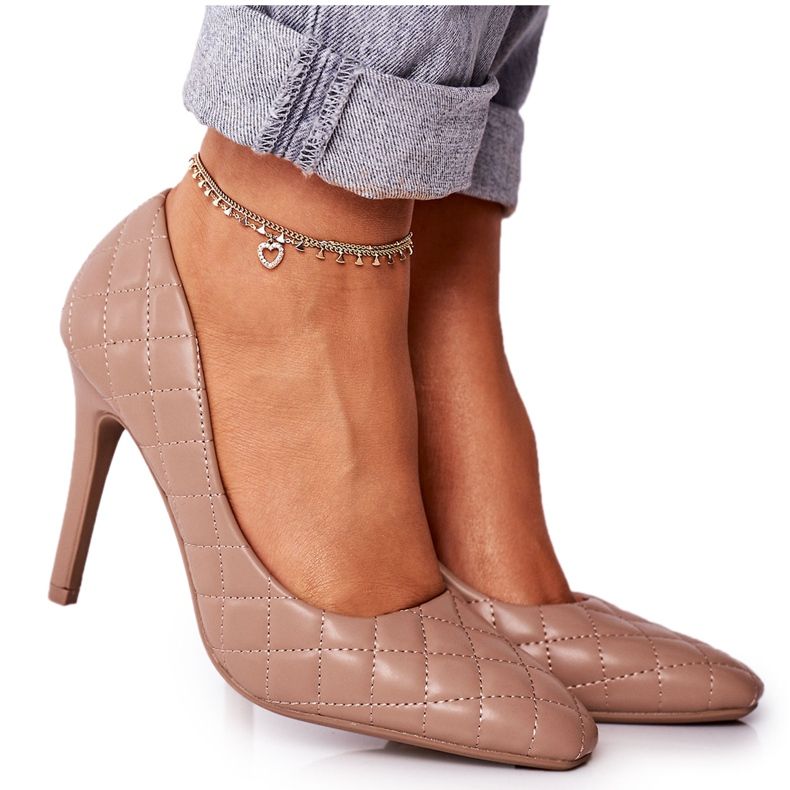 PS1 Elegantní prošívané jehly jasně hnědé rosanny hnědý