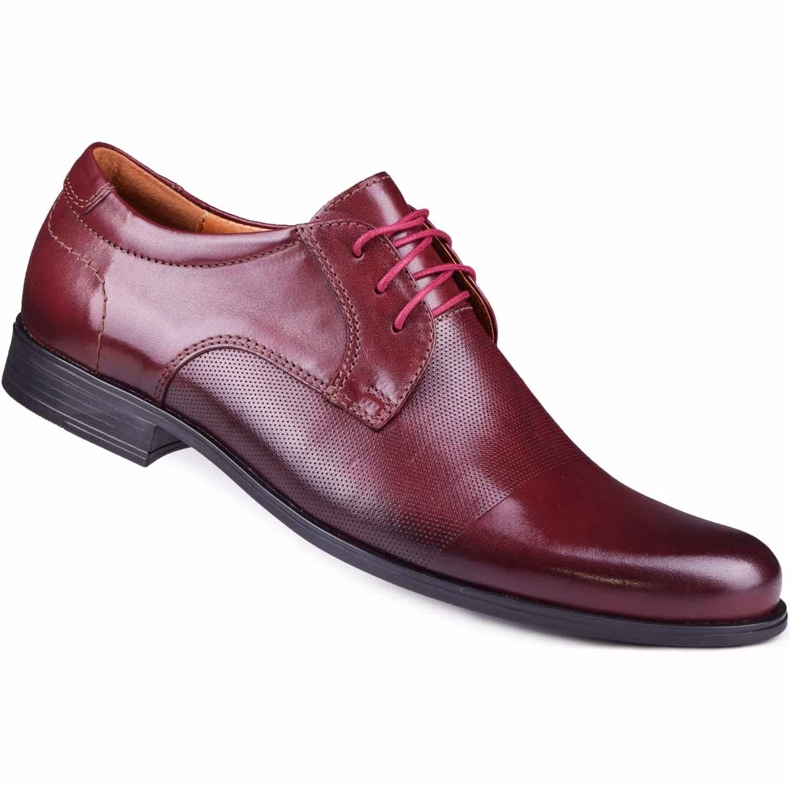 Kampol Pánská společenská obuv 344/17 / D3 vínová červené