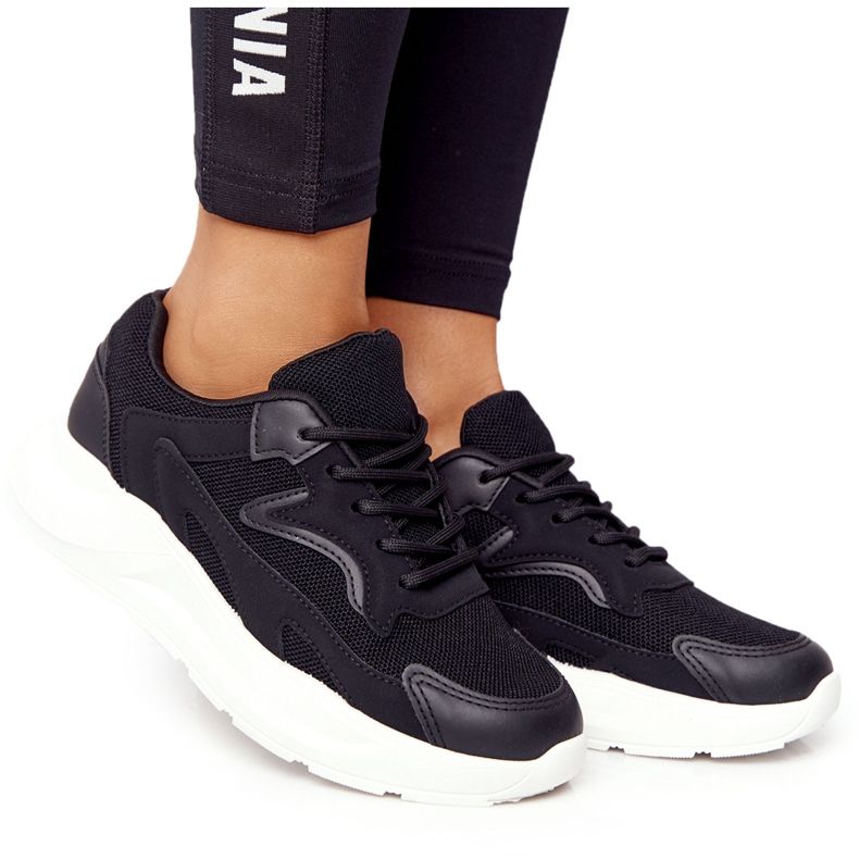 FB2 Dámské černé tenisky Delusion na velké podrážce černá