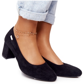 Semišové lodičky na černé tyči Sergio Leone černá