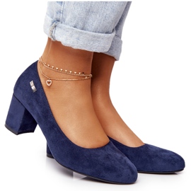 Semišové lodičky na baru Sergio Leone Navy Blue námořnická modř