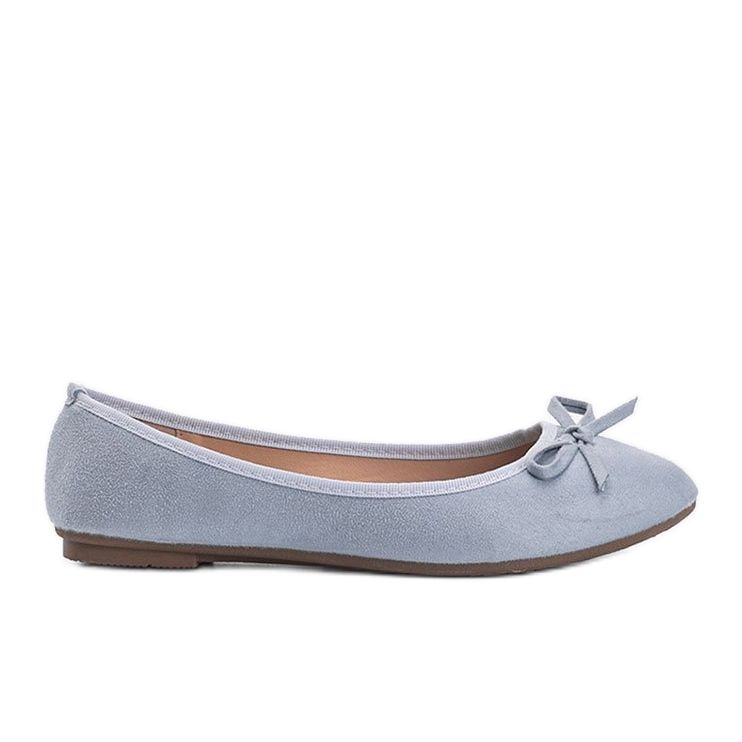 Modré balerínky Angelina s mašlí modrý