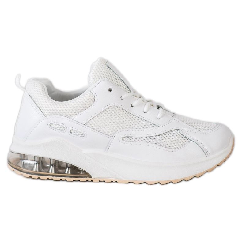 SHELOVET Bílé tenisky se síťovinou bílý