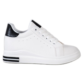 Ideal Shoes Jarní klínové tenisky bílý černý