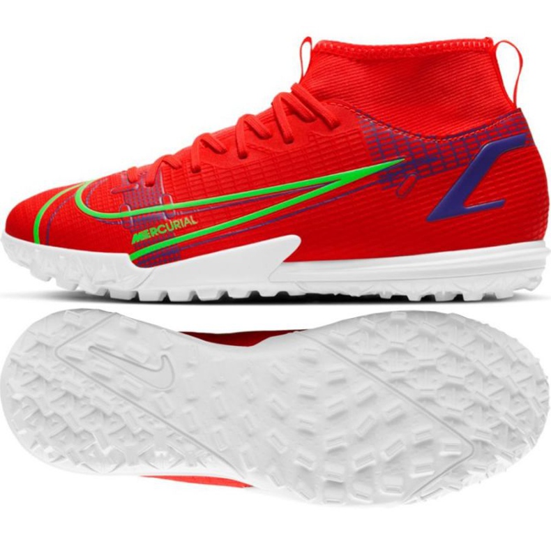 Kopačky Nike Mercurial Superfly 8 Academy Tf Jr CV0789 600 červené pomeranče a červené