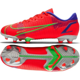Fotbalové boty Nike Vapor 14 Academy FG / MG Jr CV0811 600 červený pomeranče a červené