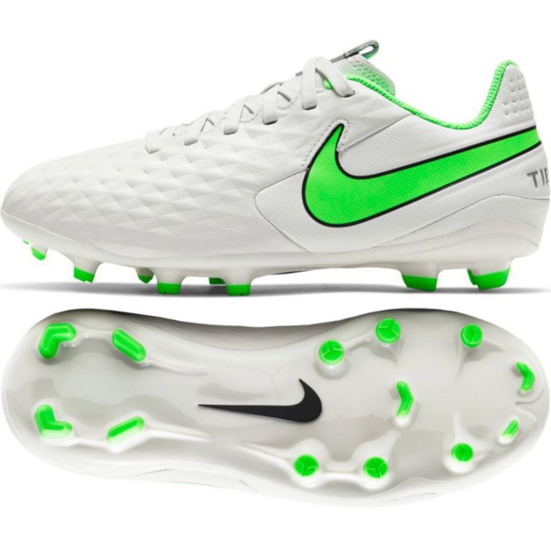 Kopačky Nike Tiempo Legend 8 Academy Mg Jr AT5732 030 slonová kost bílý