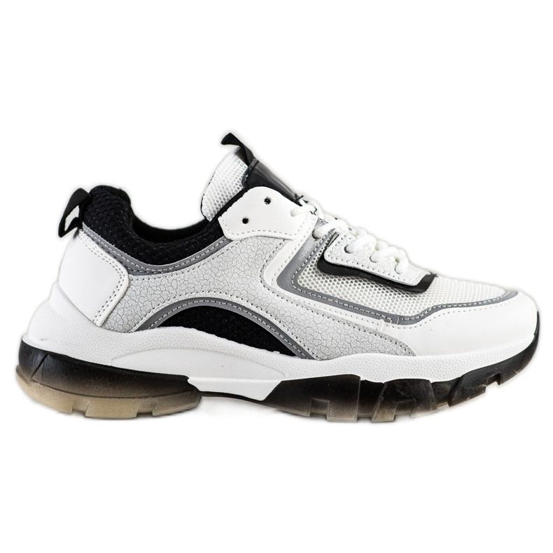 Ideal Shoes Tenisky s třpytivou vložkou bílý