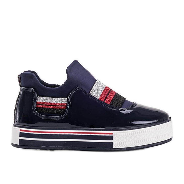 Tmavě modré lakované trenéry Kaitlynn modrý