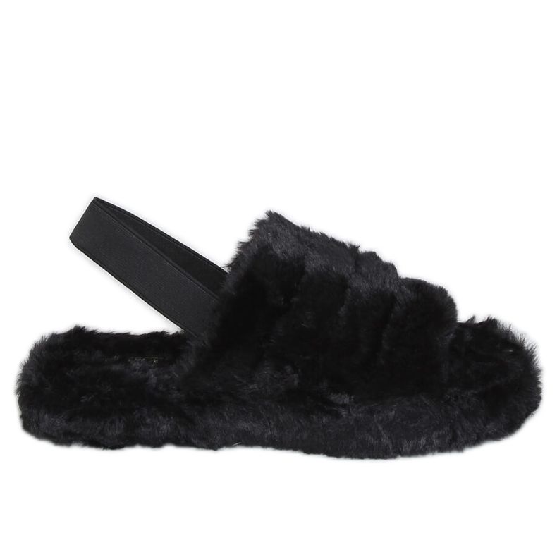 Černé dámské pantofle s gumičkou X8130 Black černá Černé dámské pantofle s gumičkou X8130 Black černá