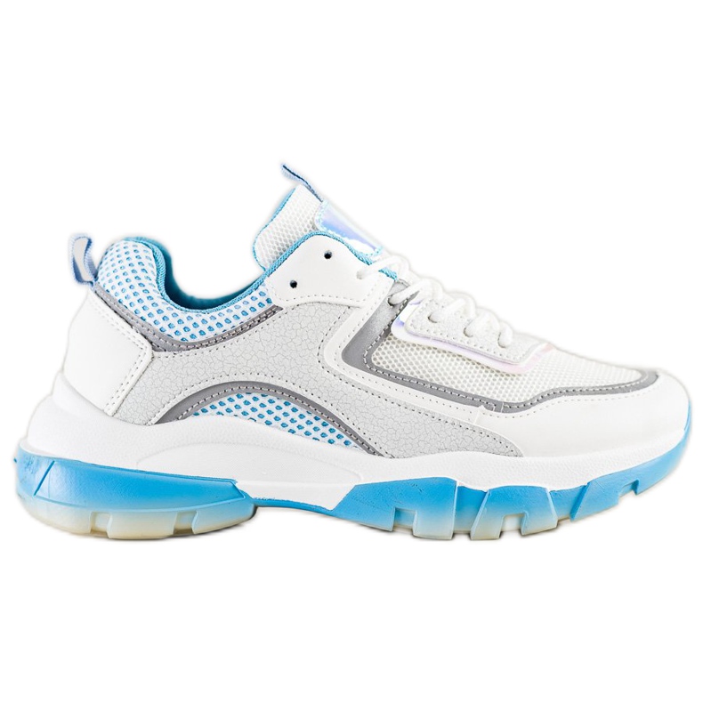 Ideal Shoes Tenisky s třpytivou vložkou bílý vícebarevný