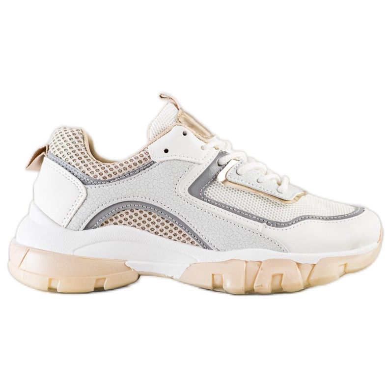 Ideal Shoes Tenisky s třpytivou vložkou bílý vícebarevný