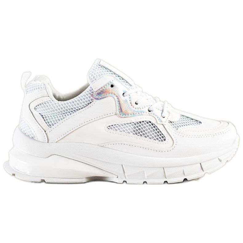 SHELOVET Bílé tenisky na platformě bílý