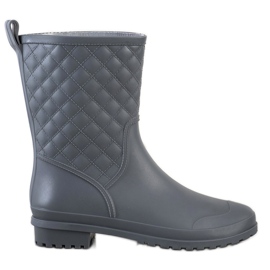 SHELOVET Módní prošívané galoše šedá