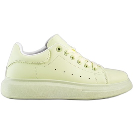 SHELOVET Zelené tenisky na platformě zelený