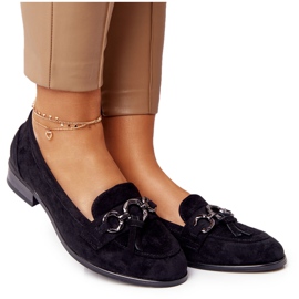 Elegantní dámské mokasíny Vinceza 10585 Suede Black černý