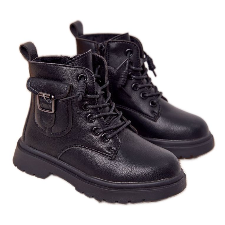 Apawwa Dětské kozačky s kapesní černou TikTok černá