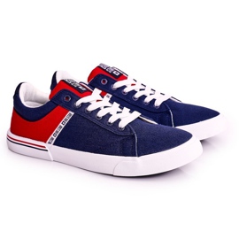 Pánské tenisky Big Star FF174137 Navy Blue-Red červený námořnická modř