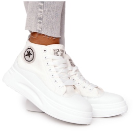 Dámské vysoké tenisky na platformě bílá milá dívka bílý