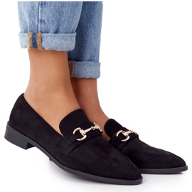 S.Barski Elegantní dámské mokasíny S. Barski Suede Black černý
