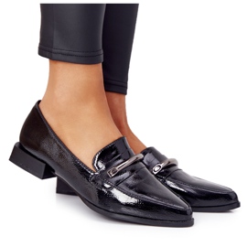 S.Barski Elegantní mokasíny S. Barski Premium Lacquered Black černý