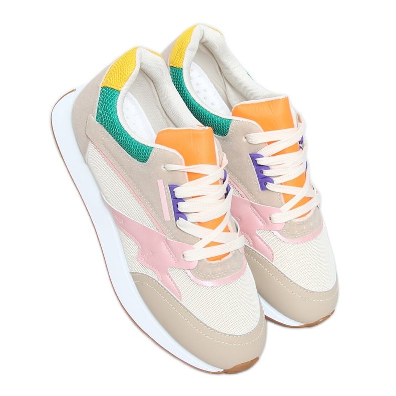 Vícebarevná dámská sportovní obuv NB372 Béžová béžový růžový zelená žlutá