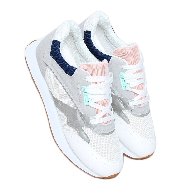 Vícebarevná dámská sportovní obuv NB372 White bílý námořnická modrá růžový stříbrný šedá