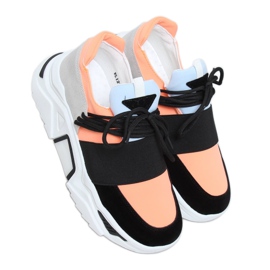 Sportovní boty na vysoké podrážce VL127 Black černá růžový šedá Sportovní boty na vysoké podrážce VL127 Black černá růžový šedá