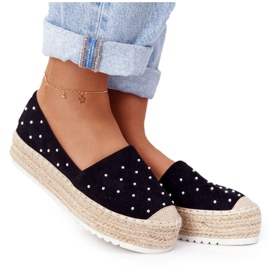 S.Barski Espadrilky na platformě Straw S. Bararski Black černý