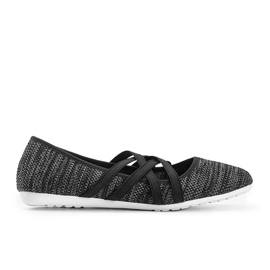 Černá textilní balerína Janae černý šedá