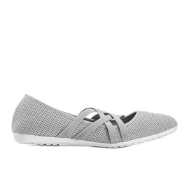 Textilní balerínky Janae grey stříbro šedá