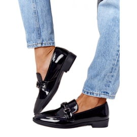 S.Barski Elegantní dámské mokasíny S. Barski Lacquered Black černý
