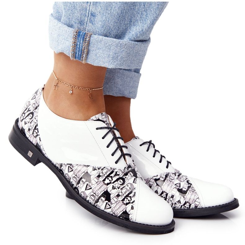 PV3 Dámské kožené boty Visconi 7439294 bílo-černé bílý černá