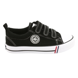 Černé tenisky na suchý zip American Club LH31 / 22 černý