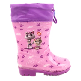 American Club American Pink Kitties Galoshes KAL05 fialová růžový