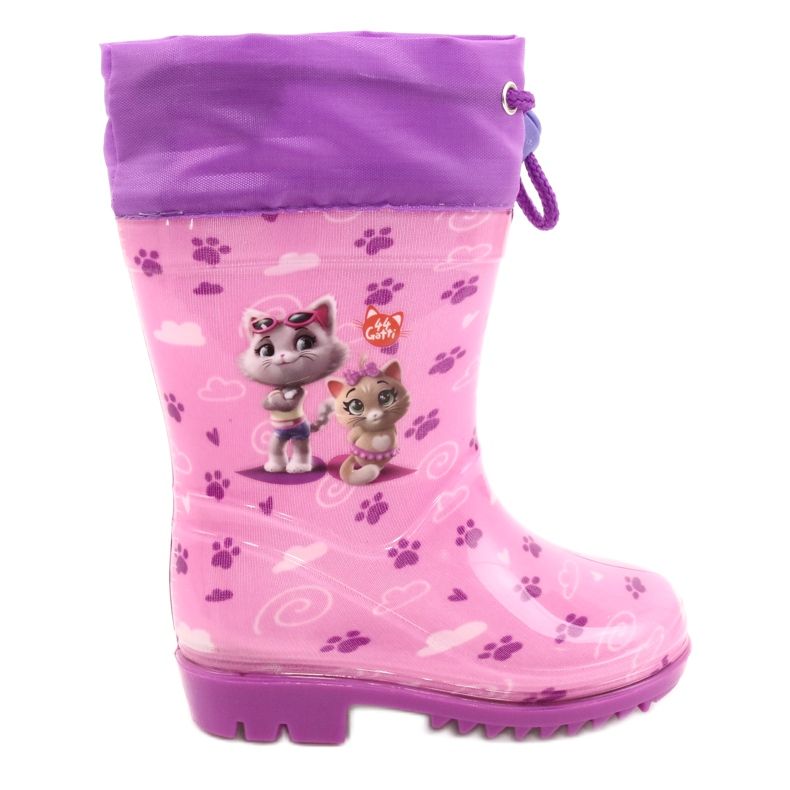 American Club American Pink Kitties Galoshes KAL05 fialový růžový