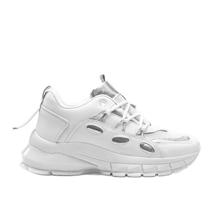 Bílé tenisky se stříbrnými vložkami Guadalupe bílý Bílé tenisky se stříbrnými vložkami Guadalupe bílý