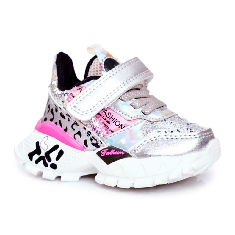 FRROCK Sportovní dětské boty se suchým zipem Buďte šťastní šedá