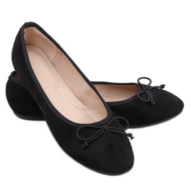 Dámské černé semišové balerínky 2CE-9490 Black černý
