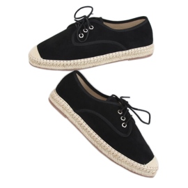 Černé dámské espadrilky 77-196 Black černá Černé dámské espadrilky 77-196 Black černá