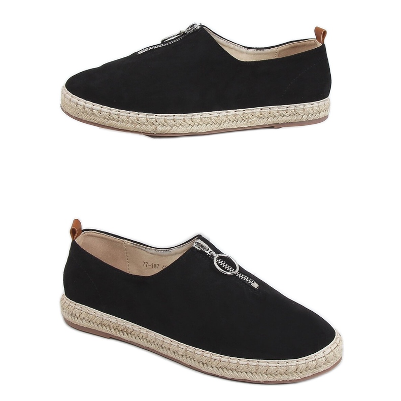 Černé dámské espadrilky 77-187 Black černá Černé dámské espadrilky 77-187 Black černá