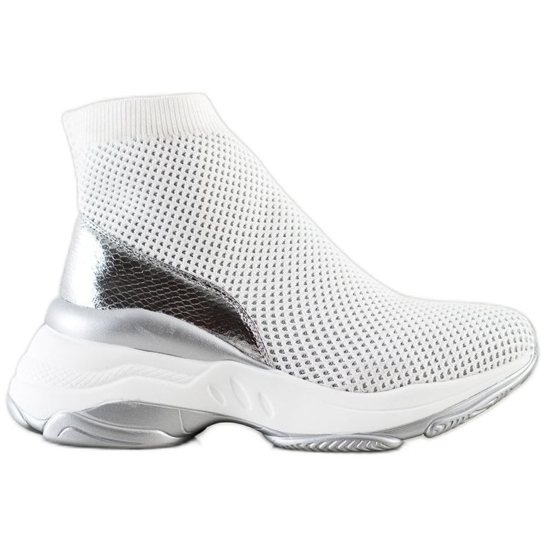 SHELOVET Vysoké textilní tenisky bílý