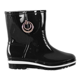 Bona Galoše se zlatým ornamentem černá