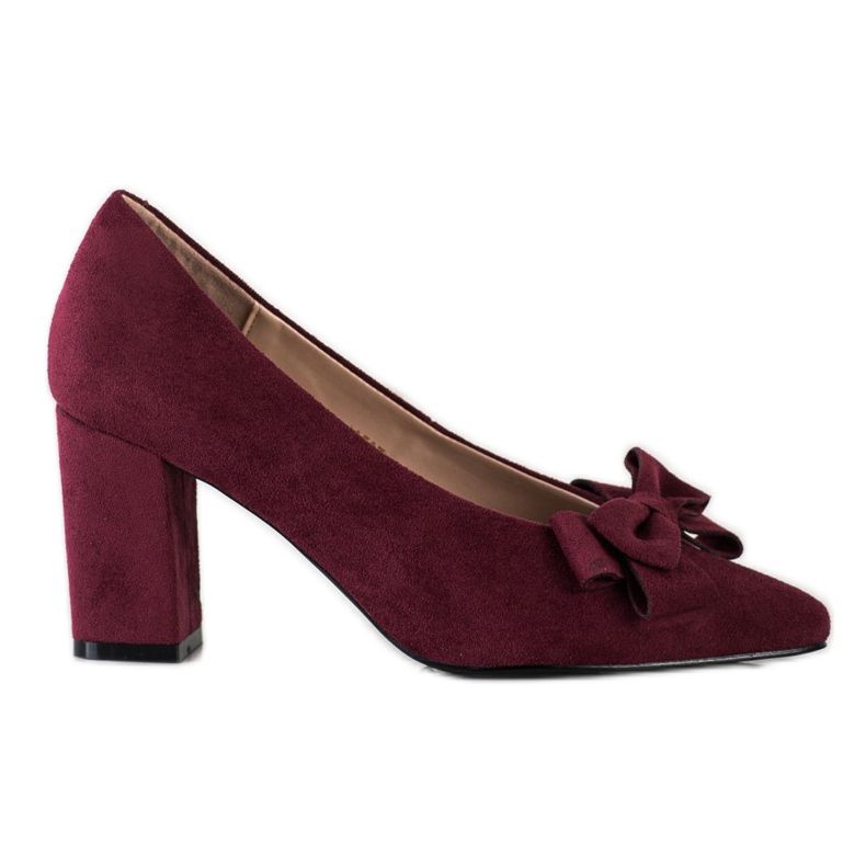 Burgundské lodičky s mašlí VINCEZA červené vícebarevný