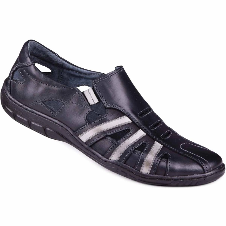 Kampol Pánská prolamovaná obuv na léto 16/10 černá