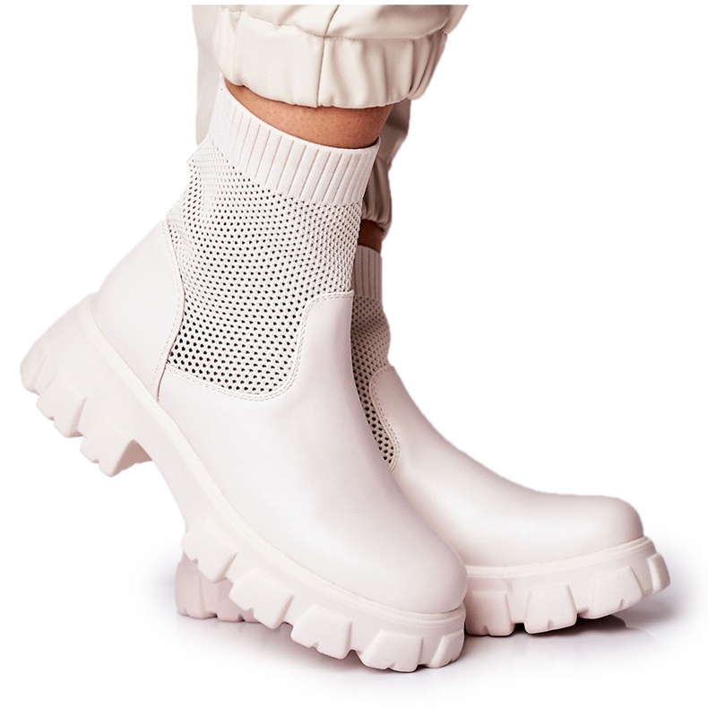 Dámské ponožky Boty Workers White Stormy bílý