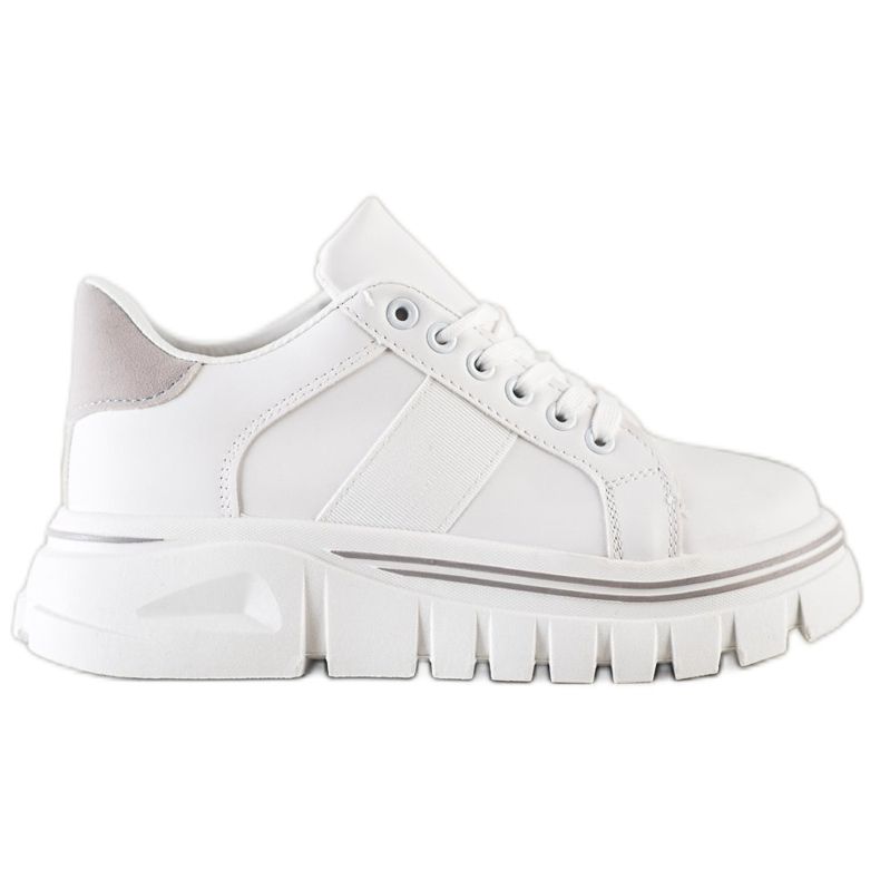 SHELOVET Bílé tenisky na platformě bílý