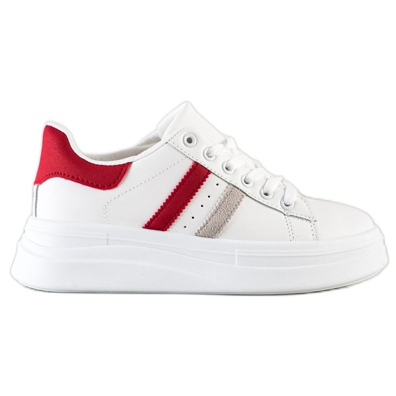 SHELOVET Tenisky se semišovými vložkami bílý